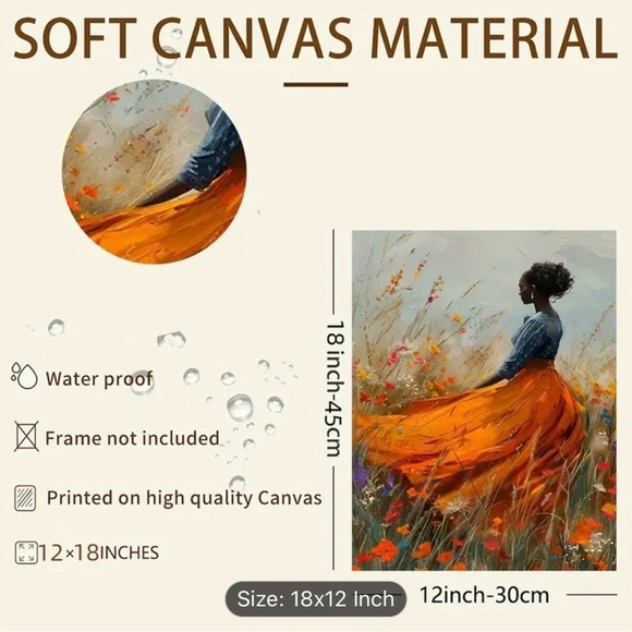 Stunning African American woman Elegant Canvas unframed print 8x12 🔥🔥🔥💗💗 - Picture 4 of 4